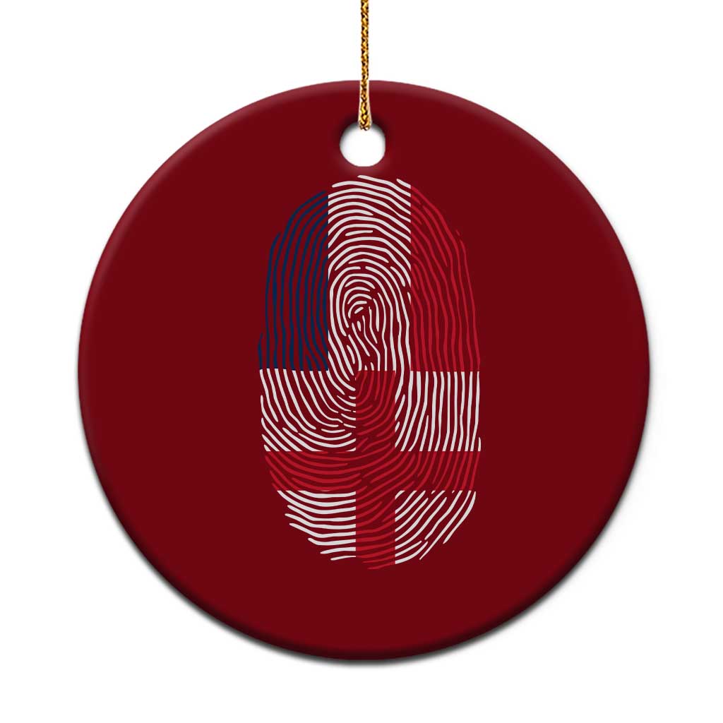 Proud France England Flag Fingerprint DNA Graphic Ceramic Ornament French Anglo English Heritage Roots Dual Patriotism