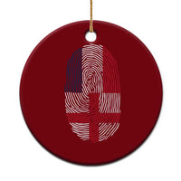 Proud France England Flag Fingerprint DNA Graphic Ceramic Ornament French Anglo English Heritage Roots Dual Patriotism