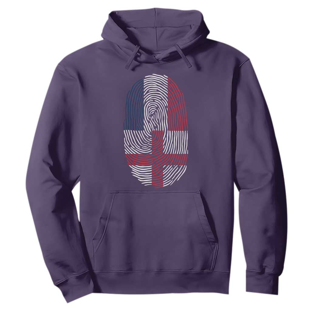 Proud France England Flag Fingerprint DNA Graphic Hoodie French Anglo English Heritage Roots Dual Patriotism