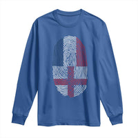 Proud France England Flag Fingerprint DNA Graphic Long Sleeve Shirt French Anglo English Heritage Roots Dual Patriotism