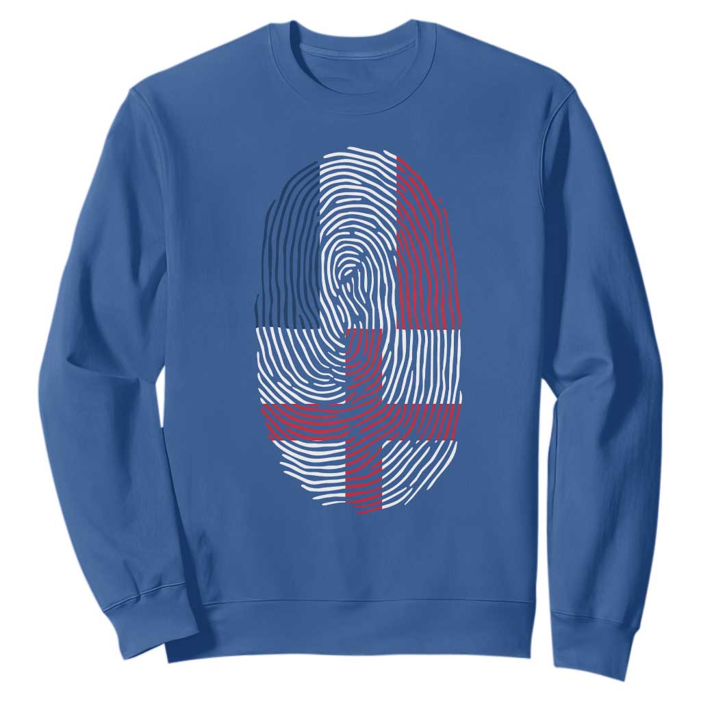 Proud France England Flag Fingerprint DNA Graphic Sweatshirt French Anglo English Heritage Roots Dual Patriotism