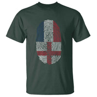Proud France England Flag Fingerprint DNA Graphic T Shirt French Anglo English Heritage Roots Dual Patriotism