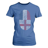 Proud France England Flag Fingerprint DNA Graphic T Shirt For Women French Anglo English Heritage Roots Dual Patriotism