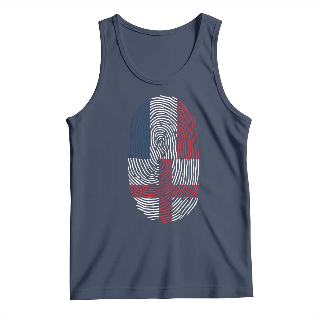 Proud France England Flag Fingerprint DNA Graphic Tank Top French Anglo English Heritage Roots Dual Patriotism