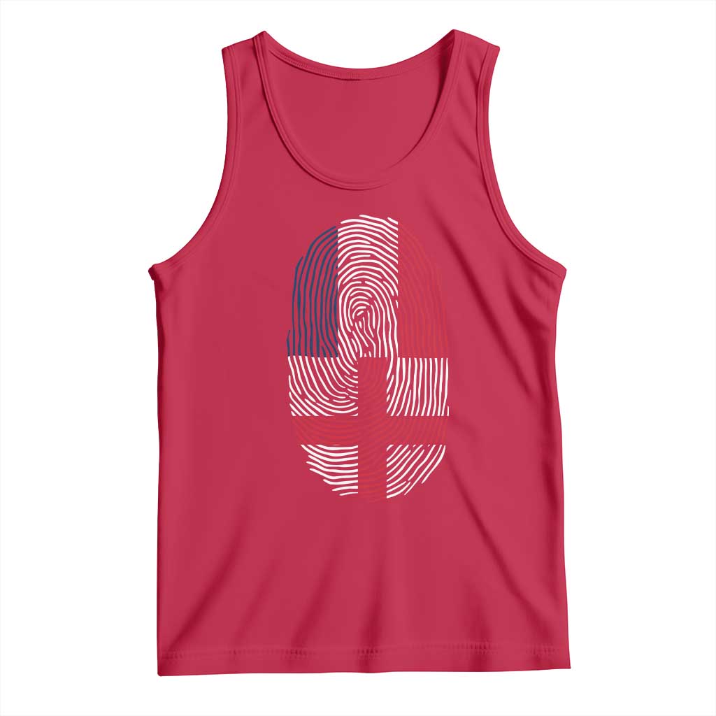 Proud France England Flag Fingerprint DNA Graphic Tank Top French Anglo English Heritage Roots Dual Patriotism