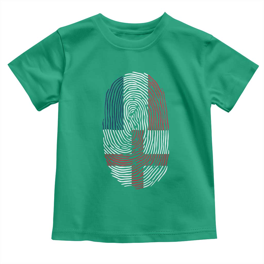 Proud France England Flag Fingerprint DNA Graphic Toddler T Shirt French Anglo English Heritage Roots Dual Patriotism