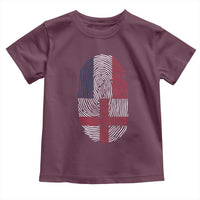 Proud France England Flag Fingerprint DNA Graphic Toddler T Shirt French Anglo English Heritage Roots Dual Patriotism