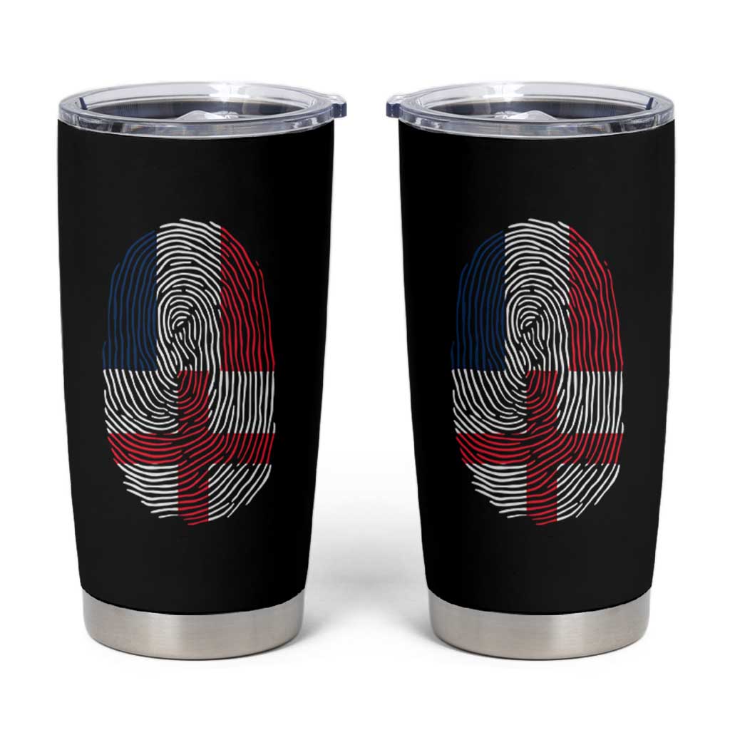 Proud France England Flag Fingerprint DNA Graphic Tumbler Cup French Anglo English Heritage Roots Dual Patriotism