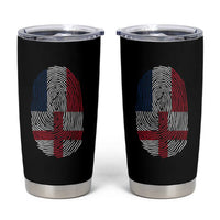 Proud France England Flag Fingerprint DNA Graphic Tumbler Cup French Anglo English Heritage Roots Dual Patriotism