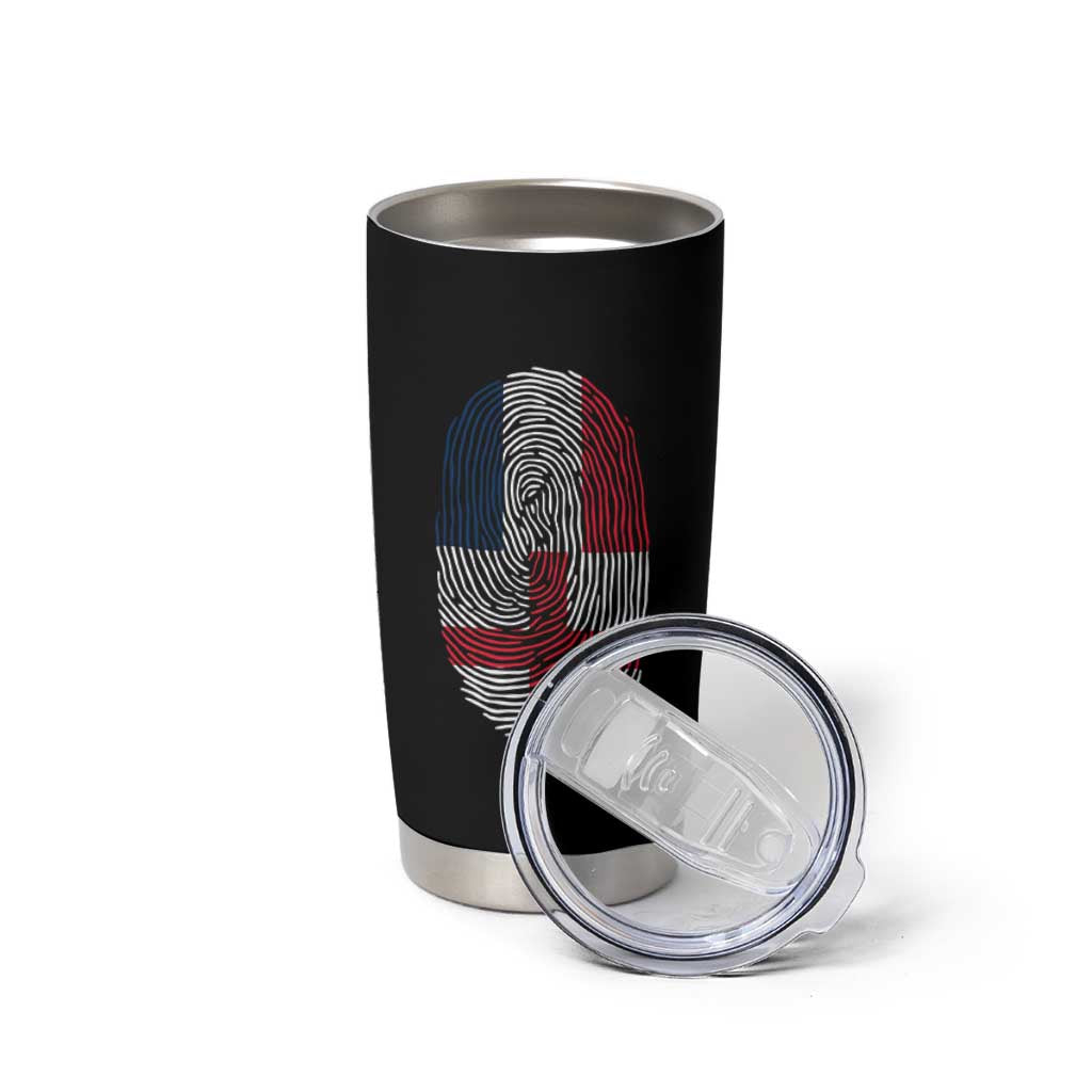 Proud France England Flag Fingerprint DNA Graphic Tumbler Cup French Anglo English Heritage Roots Dual Patriotism