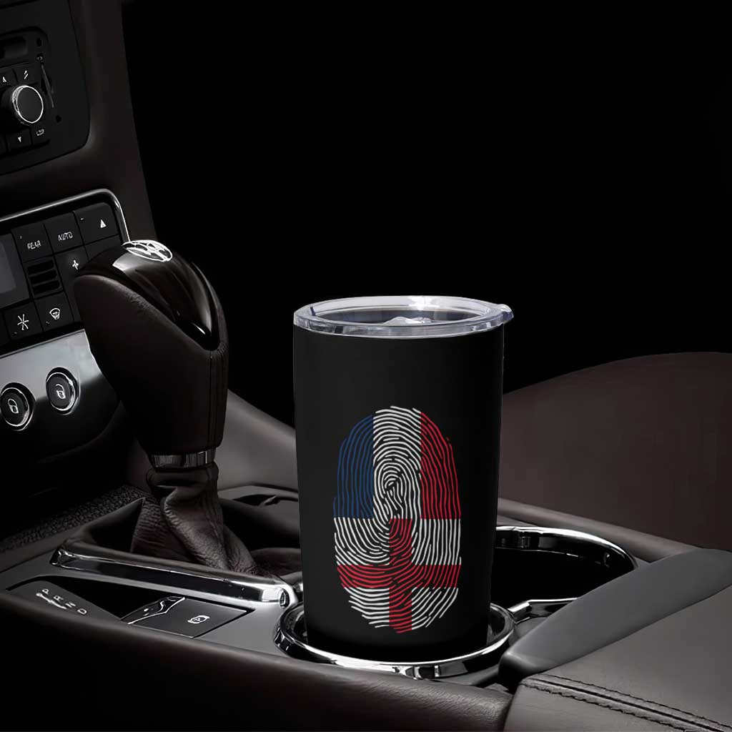Proud France England Flag Fingerprint DNA Graphic Tumbler Cup French Anglo English Heritage Roots Dual Patriotism
