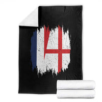 Vintage Grunge France England Flag Brush Stroke Graphic Throw Blanket French Anglo English Heritage Pride Match Day