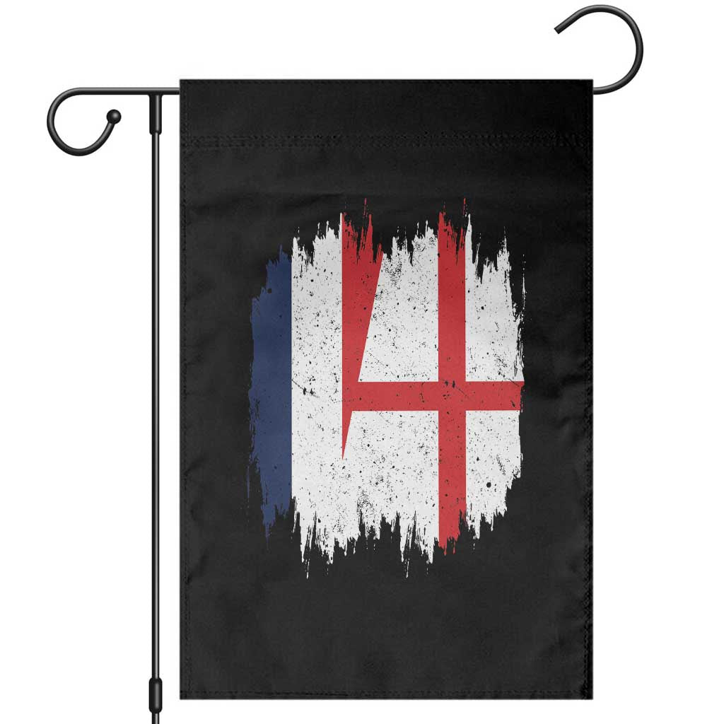 Vintage Grunge France England Flag Brush Stroke Graphic Garden Flag French Anglo English Heritage Pride Match Day