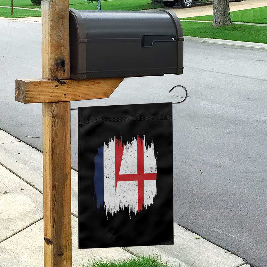 Vintage Grunge France England Flag Brush Stroke Graphic Garden Flag French Anglo English Heritage Pride Match Day