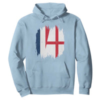 Vintage Grunge France England Flag Brush Stroke Graphic Hoodie French Anglo English Heritage Pride Match Day
