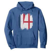 Vintage Grunge France England Flag Brush Stroke Graphic Hoodie French Anglo English Heritage Pride Match Day