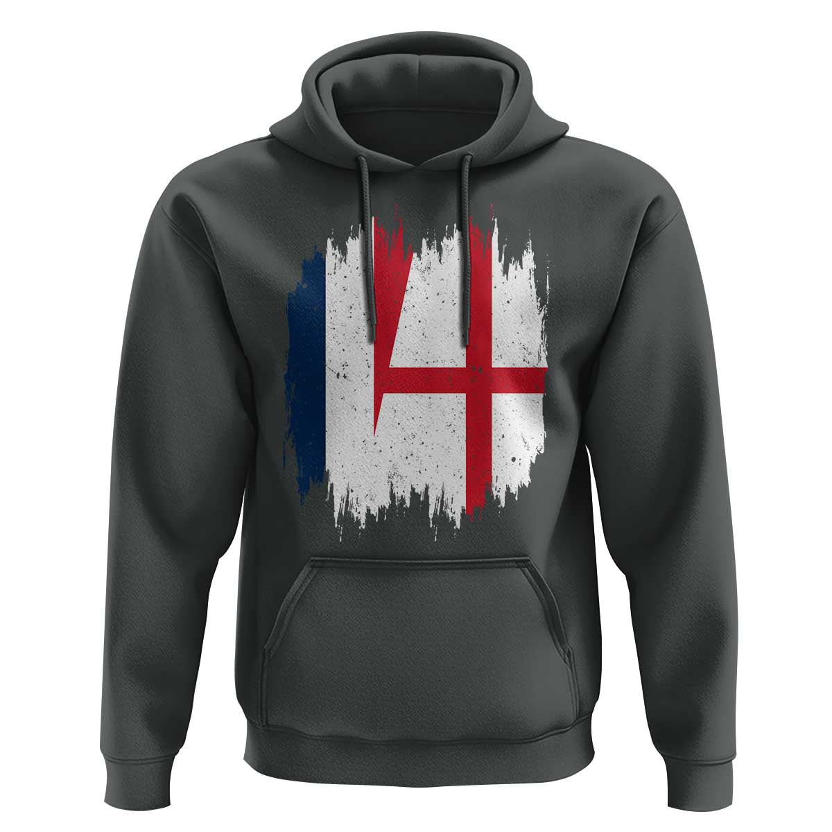 Vintage Grunge France England Flag Brush Stroke Graphic Hoodie French Anglo English Heritage Pride Match Day TS02