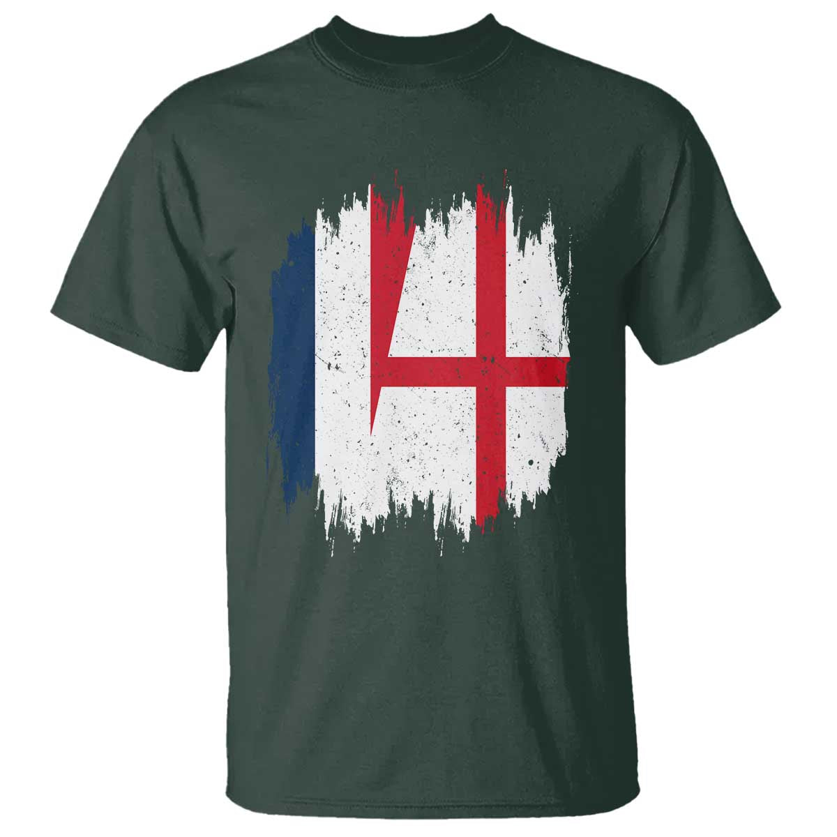 Vintage Grunge France England Flag Brush Stroke Graphic T Shirt French Anglo English Heritage Pride Match Day