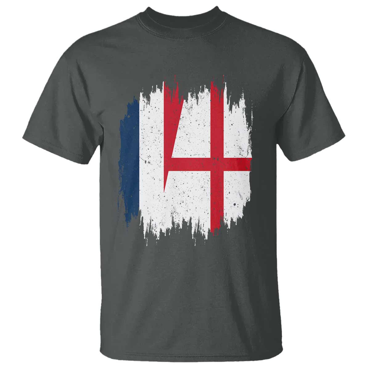 Vintage Grunge France England Flag Brush Stroke Graphic T Shirt French Anglo English Heritage Pride Match Day