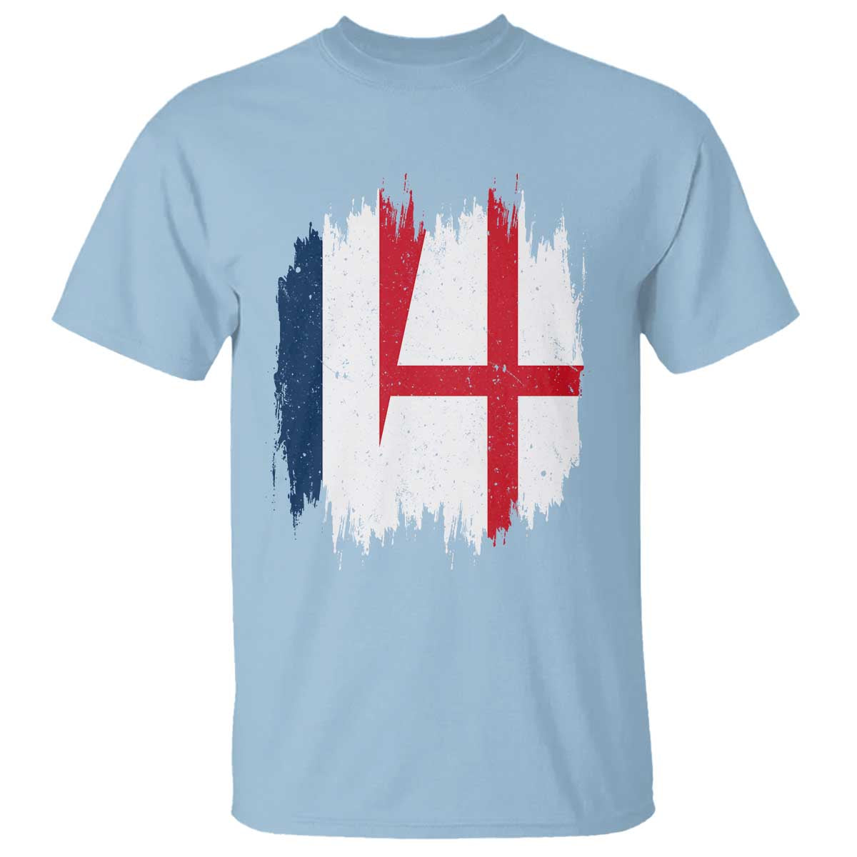 Vintage Grunge France England Flag Brush Stroke Graphic T Shirt French Anglo English Heritage Pride Match Day