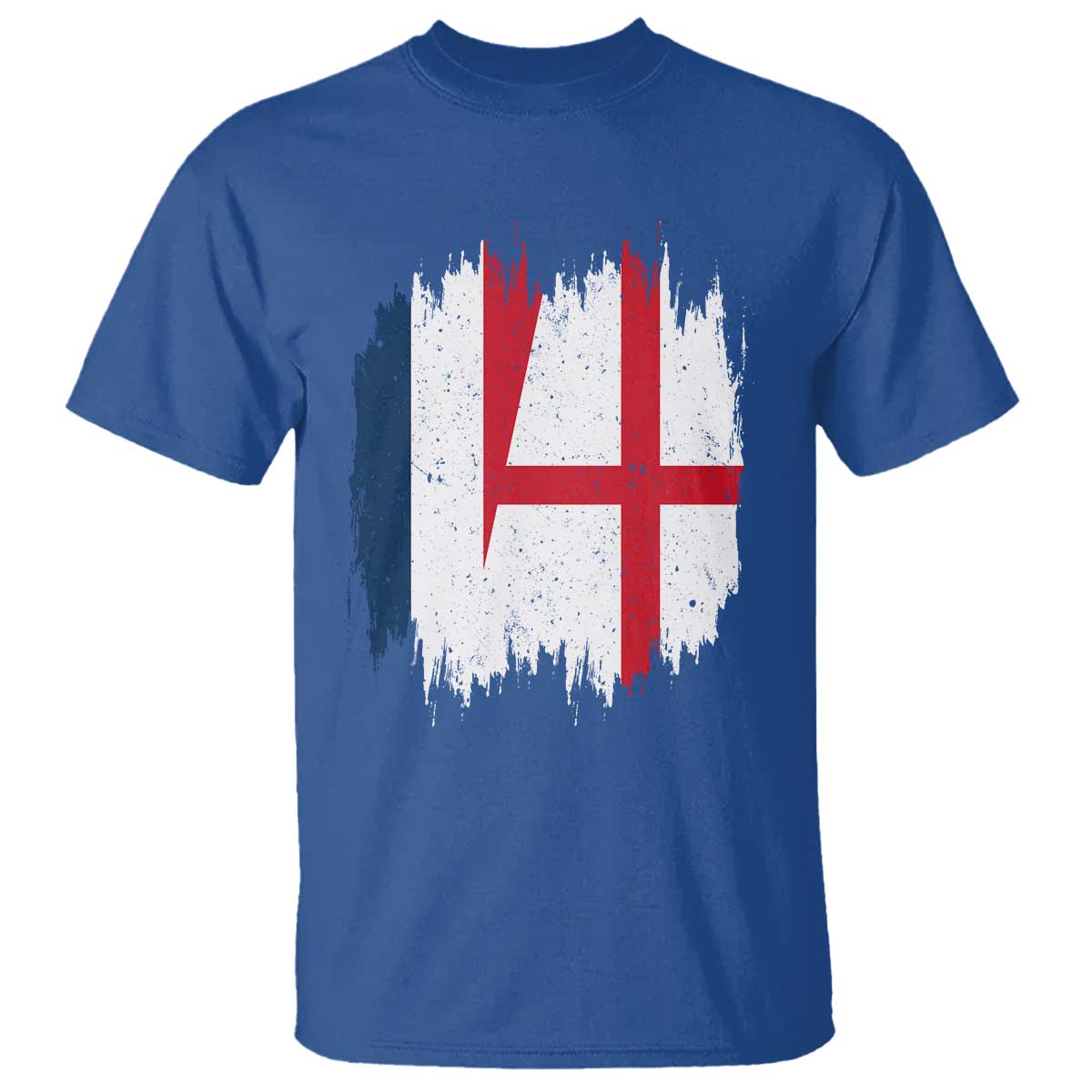 Vintage Grunge France England Flag Brush Stroke Graphic T Shirt French Anglo English Heritage Pride Match Day