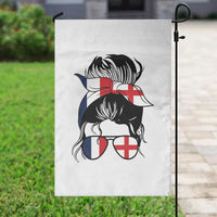 Proud France England Flag Messy Bun Bandana Sunglasses Graphic Garden Flag French Anglo English Heritage Roots Woman