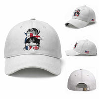Proud France England Flag Messy Bun Bandana Sunglasses Graphic Baseball Cap French Anglo English Heritage Roots Woman