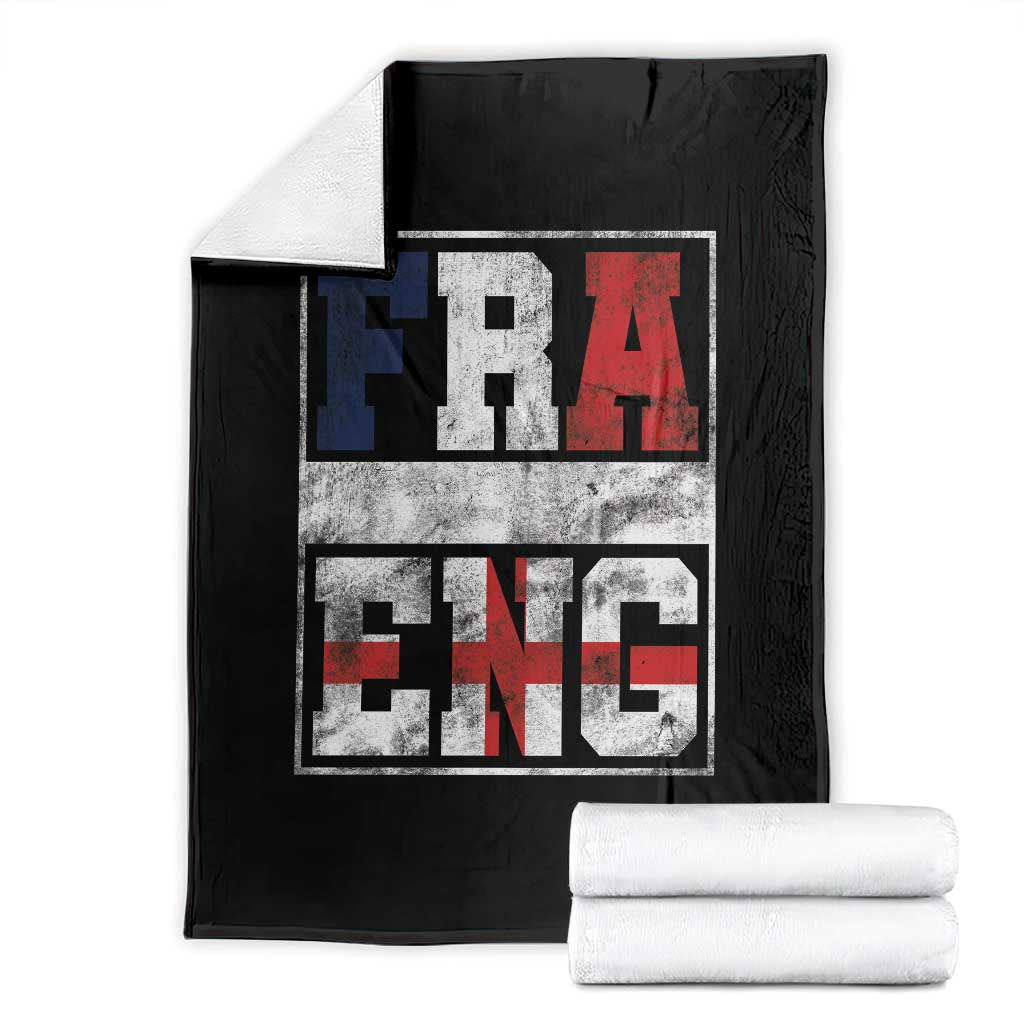 FRA ENG France England Flag Graphic Throw Blanket French English Country Pride