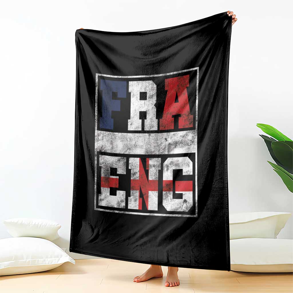 FRA ENG France England Flag Graphic Throw Blanket French English Country Pride