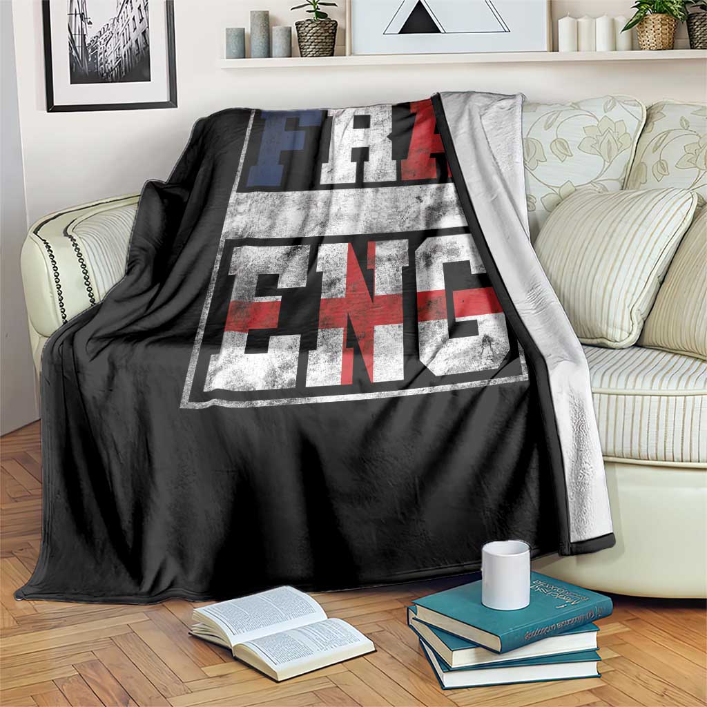 FRA ENG France England Flag Graphic Throw Blanket French English Country Pride