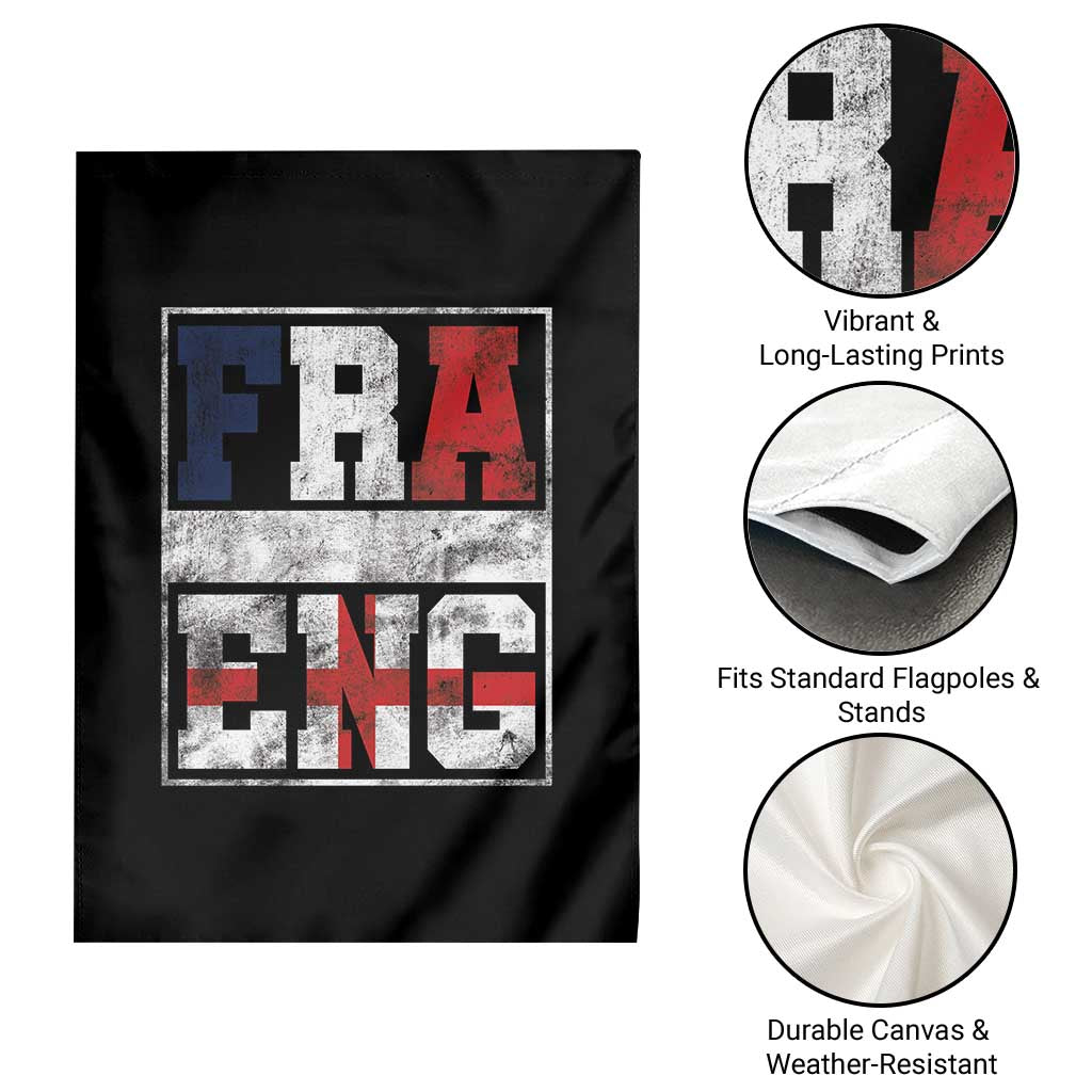 FRA ENG France England Flag Graphic Garden Flag French English Country Pride