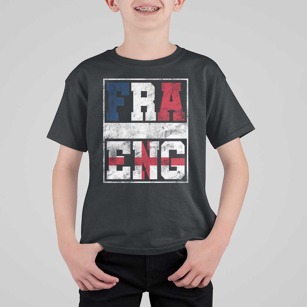 FRA ENG France England Flag Graphic T Shirt For Kid French English Country Pride TS02