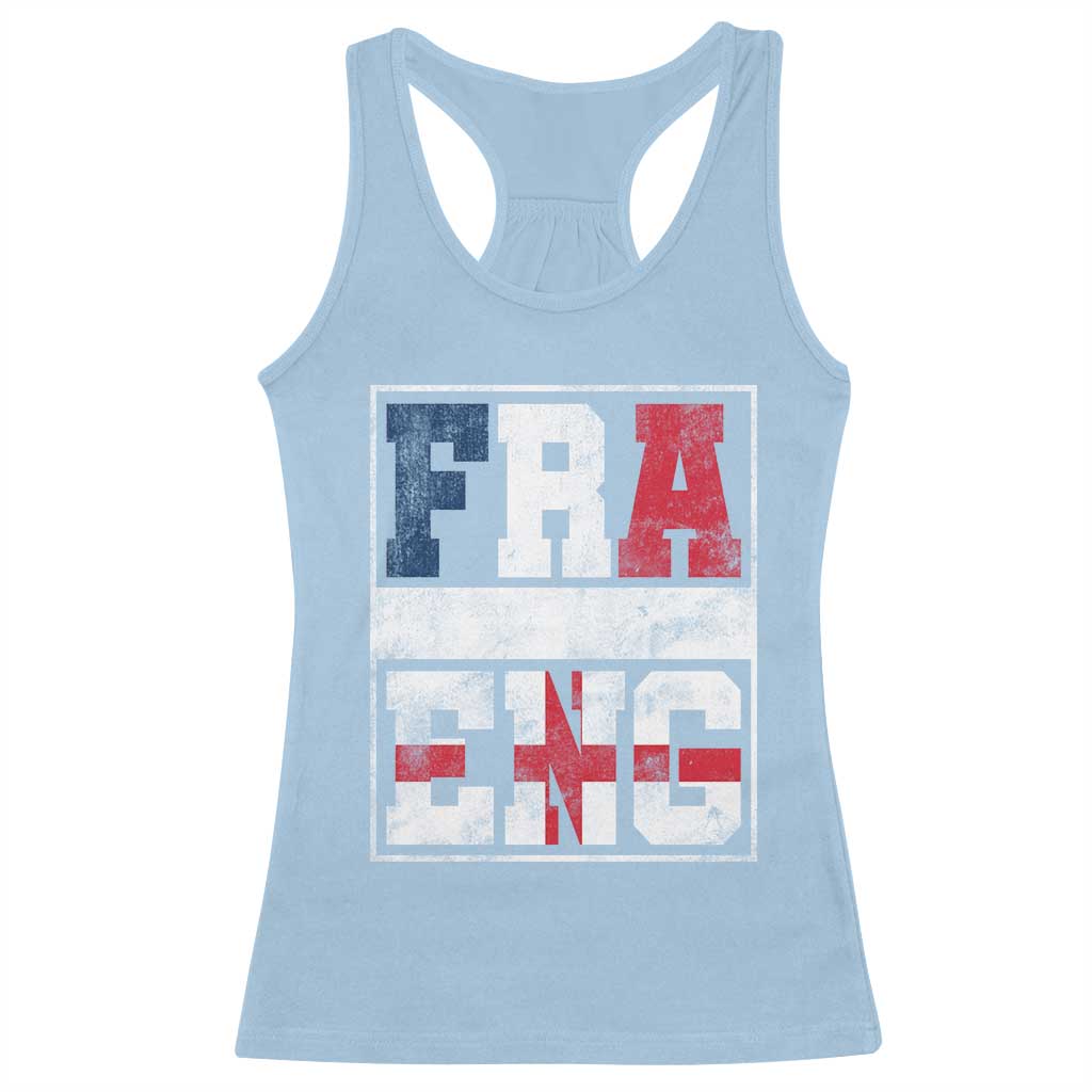 FRA ENG France England Flag Graphic Racerback Tank Top French English Country Pride