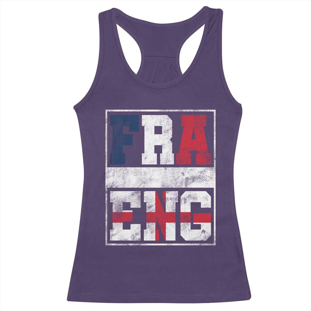 FRA ENG France England Flag Graphic Racerback Tank Top French English Country Pride