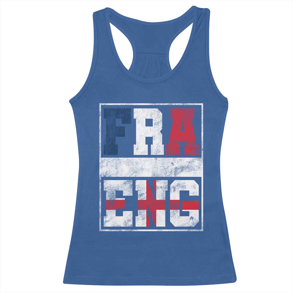 FRA ENG France England Flag Graphic Racerback Tank Top French English Country Pride