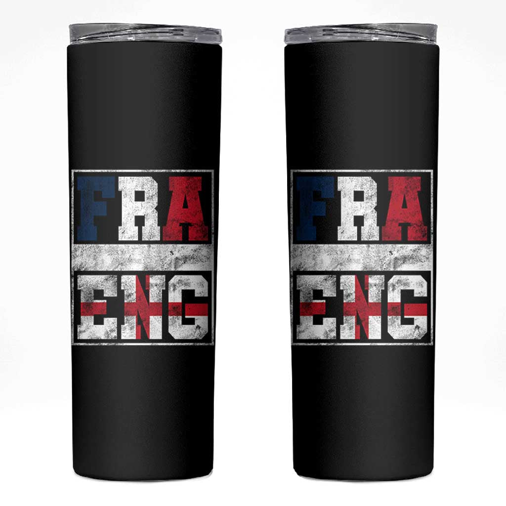 FRA ENG France England Flag Graphic Skinny Tumbler French English Country Pride