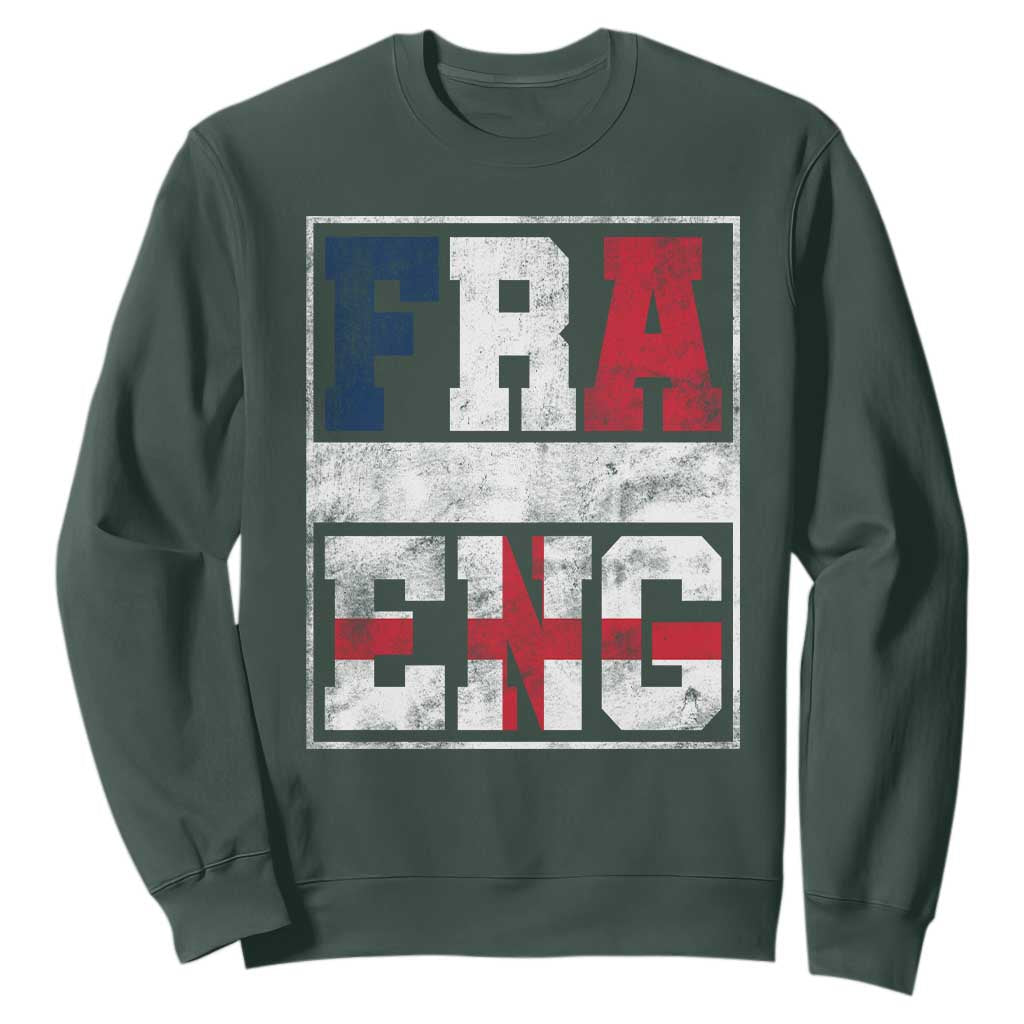 FRA ENG France England Flag Graphic Sweatshirt French English Country Pride
