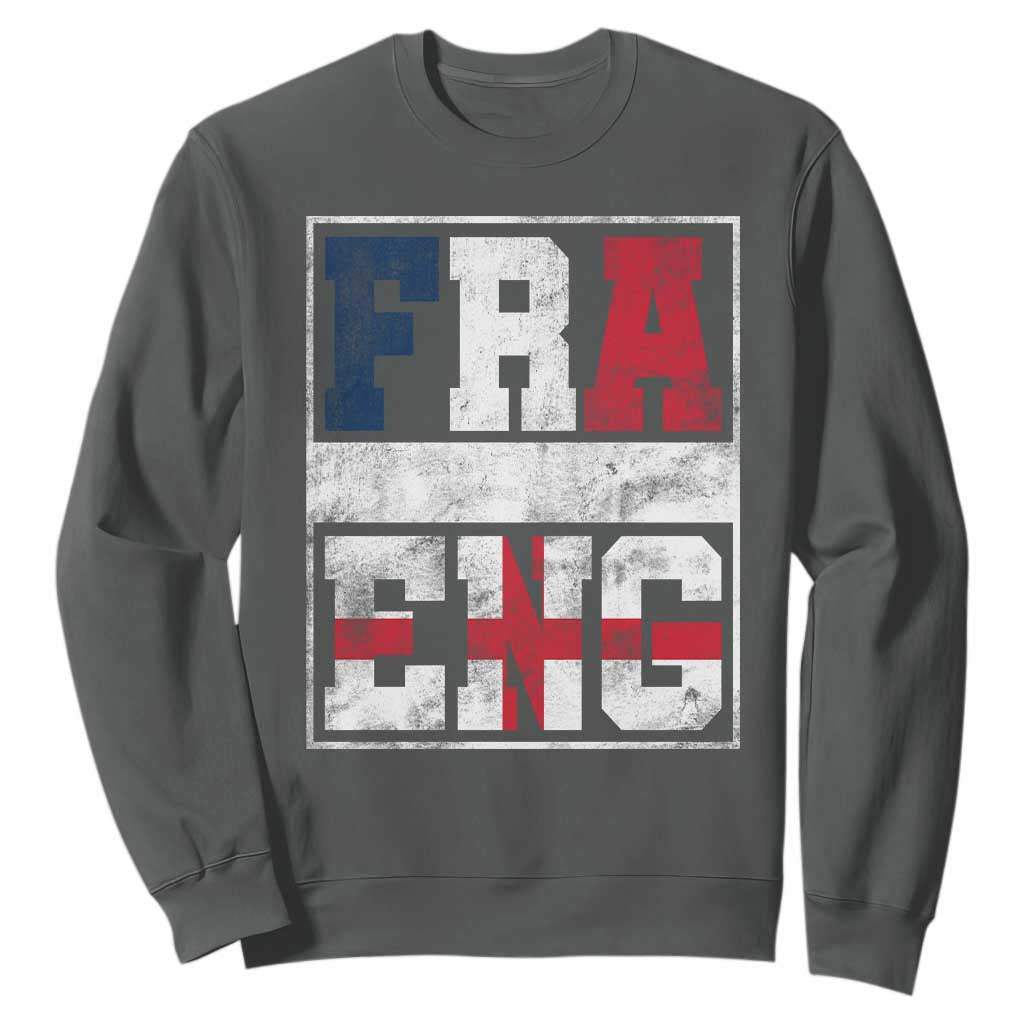 FRA ENG France England Flag Graphic Sweatshirt French English Country Pride