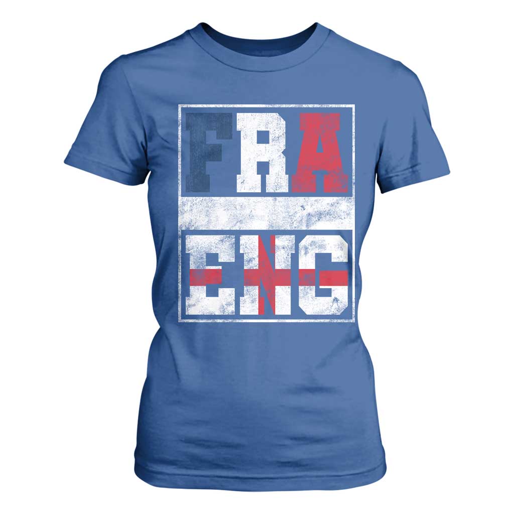 FRA ENG France England Flag Graphic T Shirt For Women French English Country Pride