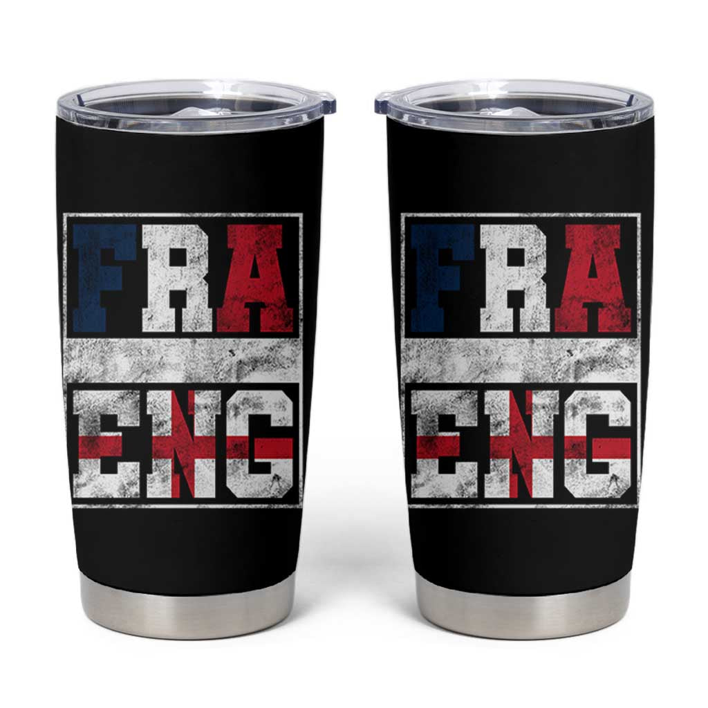FRA ENG France England Flag Graphic Tumbler Cup French English Country Pride