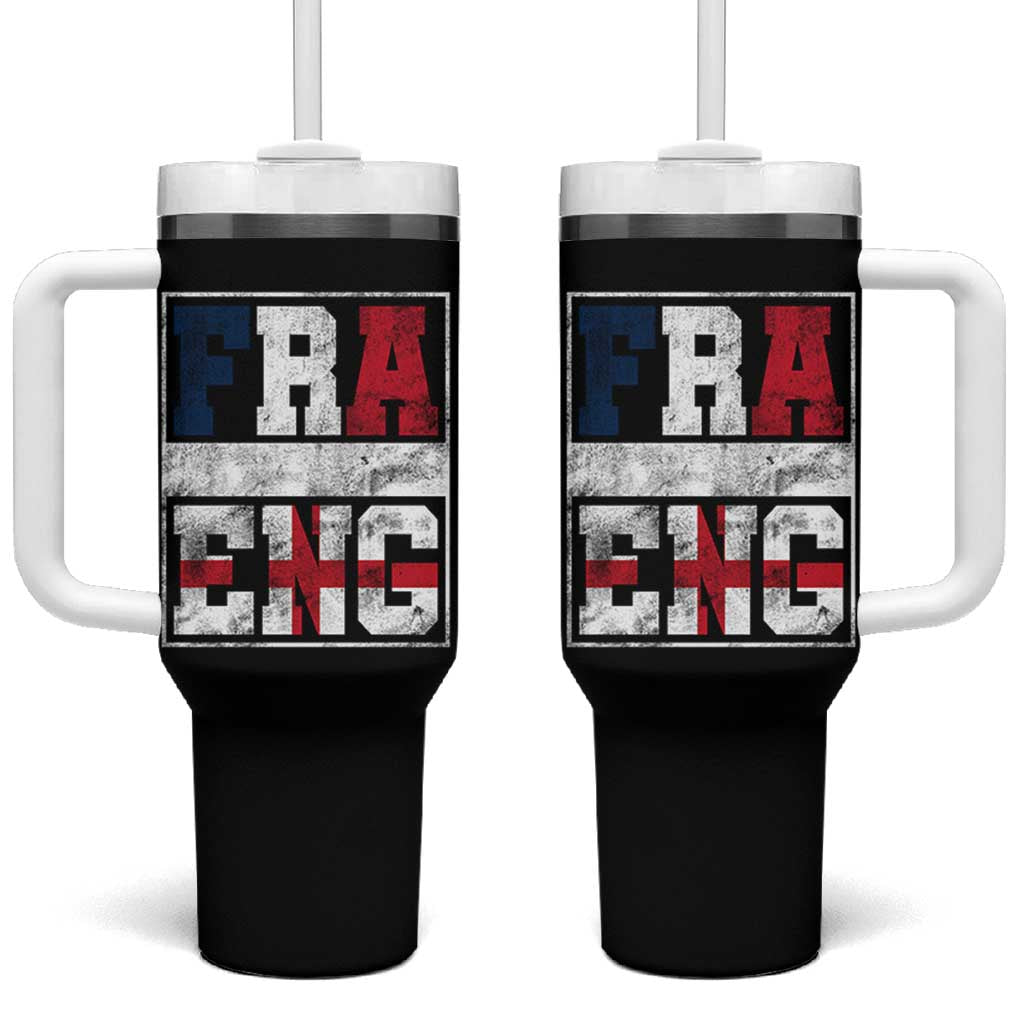 FRA ENG France England Flag Graphic Tumbler With Handle French English Country Pride