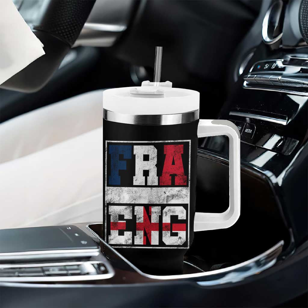 FRA ENG France England Flag Graphic Tumbler With Handle French English Country Pride