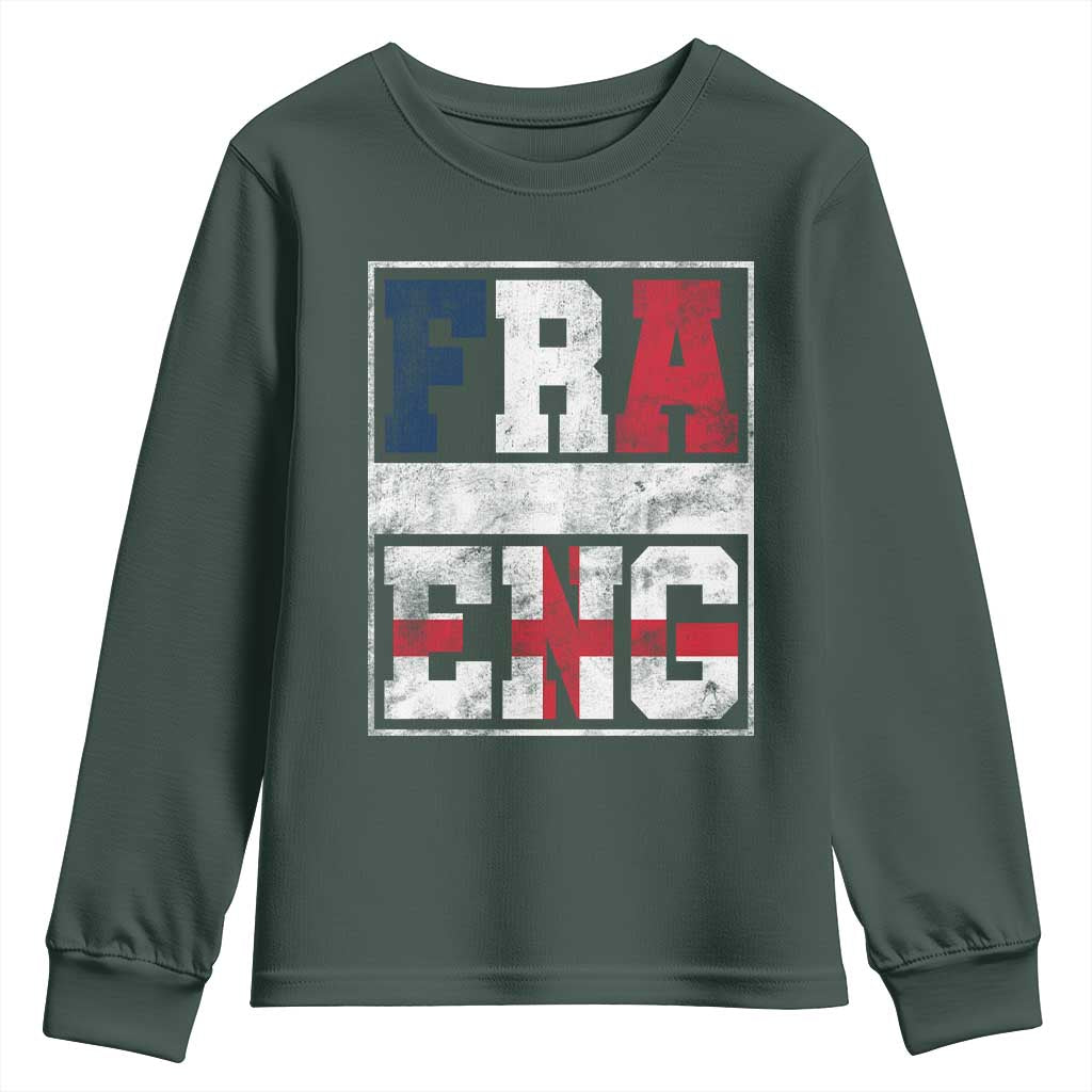 FRA ENG France England Flag Graphic Youth Sweatshirt French English Country Pride