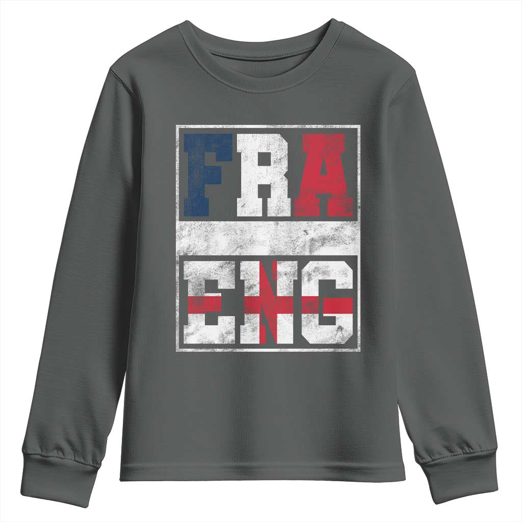 FRA ENG France England Flag Graphic Youth Sweatshirt French English Country Pride