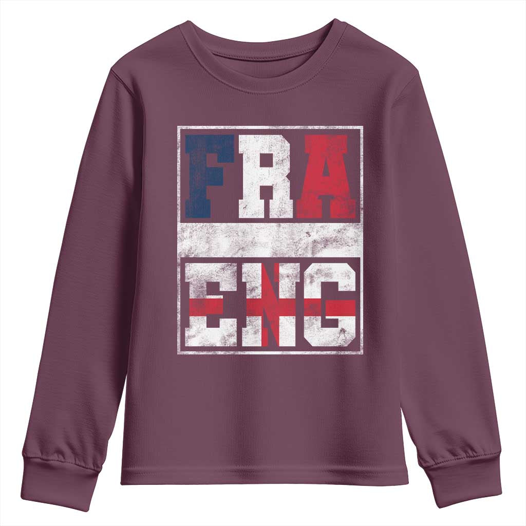 FRA ENG France England Flag Graphic Youth Sweatshirt French English Country Pride