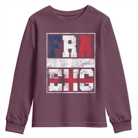 FRA ENG France England Flag Graphic Youth Sweatshirt French English Country Pride