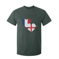 France England Flag Hearts Splatter Graphic T Shirt For Kid Anglo English French Heritage Love Unity