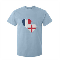 France England Flag Hearts Splatter Graphic T Shirt For Kid Anglo English French Heritage Love Unity