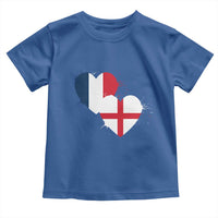 France England Flag Hearts Splatter Graphic Toddler T Shirt Anglo English French Heritage Love Unity