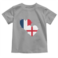 France England Flag Hearts Splatter Graphic Toddler T Shirt Anglo English French Heritage Love Unity